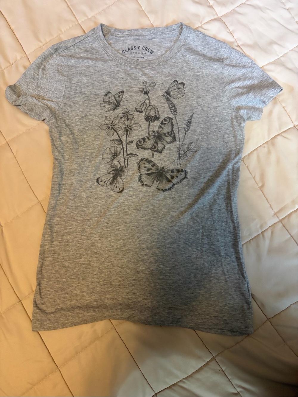 Aero Gray Butterfly Graphic Tee